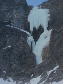 Spray River Falls ice climb near Banff.
