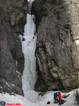 The ice climb Aquarius in the South Ghost near Devils Gap.