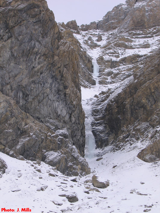 shades of ugly ice climb near Jasper, Alberta