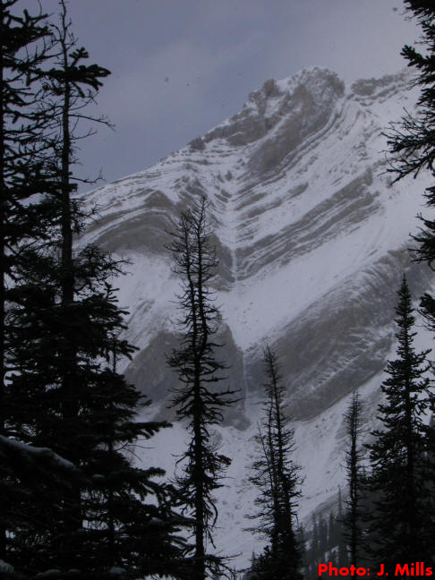 Shades of Ugly ice climb from the Maligne Lake road