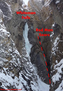 Whiteman Falls & Redman Soars ice climbs in Opal Creek