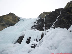 Murchison Falls ice climb, upper pitches